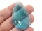 4 50mm Faceted Teardrop Bright Sky Blue Vintage West German Plastic Cabochons